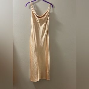 Maxi Champagne Silk Dress